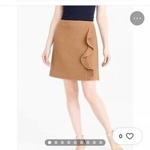 NWT J. Crew Tan Asymmetrical Mini Skirt Size 8